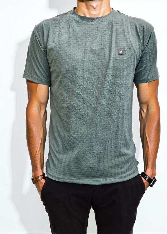 Nauticon Summer Plus Jacquard Crew Neck T-Shirt For Men 100 Poly/Pista-M