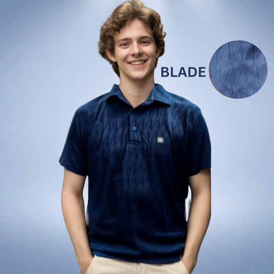 Nauticon Summer Blade Jacquard Polo T-Shirt for Men – Navy
