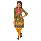 Women's Cotton Kurtis (Green, XL)