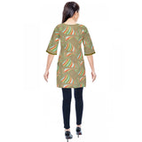 Women's Rayon Kurtis (Green, Multi, S)