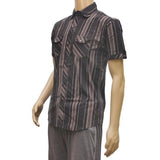 Mens Poly Casual Men Shirts (Black, Grey, L)