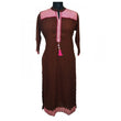 Women's Rayon Kurtis (Brown, XL)
