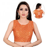 Women's Satin Silk, Inner-Cotton Full Stitched Padded Blouse (Keri Fenta)