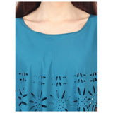 Generic Women's Crepe Solid Sleeveless Full Length Gown(Light Blue)