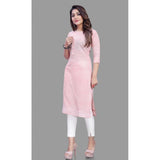 Women's Cotton Straight Kurti (Pink)