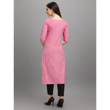 Women's Cotton Straight Kurti (Pink)