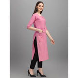 Women's Cotton Straight Kurti (Pink)
