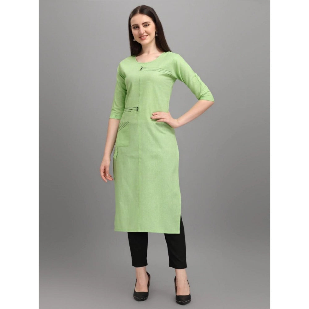 Women's Cotton Straight Kurti (Pista)