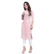Women's Cotton Straight Kurti (Pink)