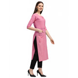 Women's Cotton Straight Kurti (Pink)