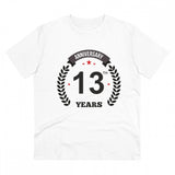 Generic Men's PC Cotton 13th Anniversary Printed T Shirt (Color: White, Thread Count: 180GSM)