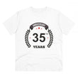 Generic Men's PC Cotton 35th Anniversary Printed T Shirt (Color: White, Thread Count: 180GSM)