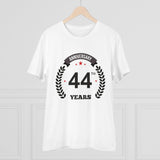 Generic Men's PC Cotton 44th Anniversary Printed T Shirt (Color: White, Thread Count: 180GSM)