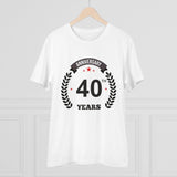 Generic Men's PC Cotton 40th Anniversary Printed T Shirt (Color: White, Thread Count: 180GSM)