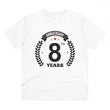 Generic Men's PC Cotton 8th Anniversary Printed T Shirt (Color: White, Thread Count: 180GSM)
