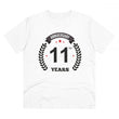 Generic Men's PC Cotton 11th Anniversary Printed T Shirt (Color: White, Thread Count: 180GSM)