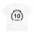 Generic Men's PC Cotton 10th Anniversary Printed T Shirt (Color: White, Thread Count: 180GSM)