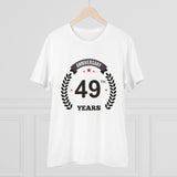 Generic Men's PC Cotton 49th Anniversary Printed T Shirt (Color: White, Thread Count: 180GSM)