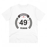 Generic Men's PC Cotton 49th Anniversary Printed T Shirt (Color: White, Thread Count: 180GSM)