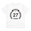 Generic Men's PC Cotton 27th Anniversary Printed T Shirt (Color: White, Thread Count: 180GSM)