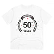 Generic Men's PC Cotton 50th Anniversary Printed T Shirt (Color: White, Thread Count: 180GSM)