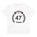 Generic Men's PC Cotton 47th Anniversary Printed T Shirt (Color: White, Thread Count: 180GSM)