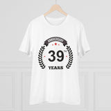 Generic Men's PC Cotton 39th Anniversary Printed T Shirt (Color: White, Thread Count: 180GSM)