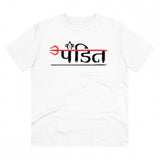 Generic Men's PC Cotton Pandit Printed T Shirt (Color: White, Thread Count: 180GSM)