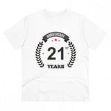 Generic Men's PC Cotton 21st Anniversary Printed T Shirt (Color: White, Thread Count: 180GSM)
