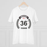 Generic Men's PC Cotton 36th Anniversary Printed T Shirt (Color: White, Thread Count: 180GSM)