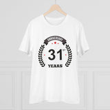 Generic Men's PC Cotton 31st Anniversary Printed T Shirt (Color: White, Thread Count: 180GSM)