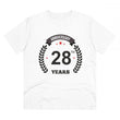 Generic Men's PC Cotton 28th Anniversary Printed T Shirt (Color: White, Thread Count: 180GSM)
