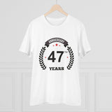 Generic Men's PC Cotton 47th Anniversary Printed T Shirt (Color: White, Thread Count: 180GSM)