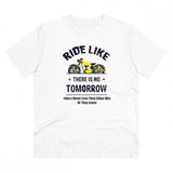 Generic Men's PC Cotton Bike Ride Design Printed T Shirt (Color: White, Thread Count: 180GSM)