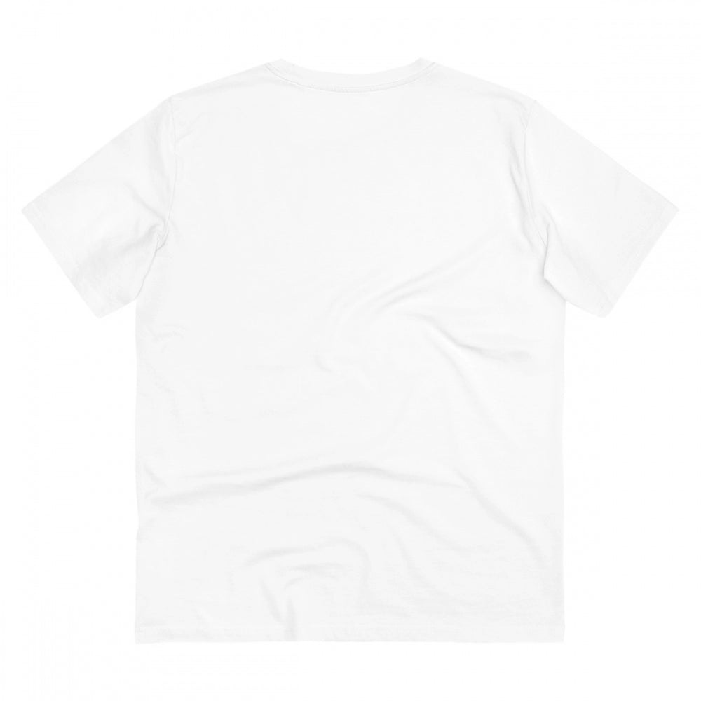 Men's PC Cotton Explore The Unseen Printed T Shirt (Color: White, Thread Count: 180GSM)