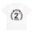 Generic Men's PC Cotton 2nd Anniversary Printed T Shirt (Color: White, Thread Count: 180GSM)