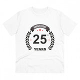 Generic Men's PC Cotton 25th Anniversary Printed T Shirt (Color: White, Thread Count: 180GSM)
