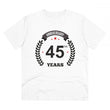 Generic Men's PC Cotton 45th Anniversary Printed T Shirt (Color: White, Thread Count: 180GSM)