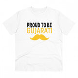 Generic Men's PC Cotton Proud To Be Gujarati Printed T Shirt (Color: White, Thread Count: 180GSM)