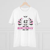 Generic Men's PC Cotton 42nd Birthday Printed T Shirt (Color: White, Thread Count: 180GSM)