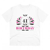 Generic Men's PC Cotton 41st Birthday Printed T Shirt (Color: White, Thread Count: 180GSM)