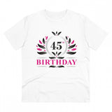 Generic Men's PC Cotton 45th Birthday Printed T Shirt (Color: White, Thread Count: 180GSM)