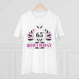 Generic Men's PC Cotton 65th Birthday Printed T Shirt (Color: White, Thread Count: 180GSM)