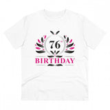 Generic Men's PC Cotton 76th Birthday Printed T Shirt (Color: White, Thread Count: 180GSM)