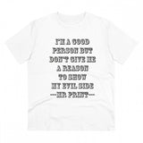 Generic Men's PC Cotton I Am Good Person Printed T Shirt (Color: White, Thread Count: 180GSM)