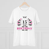 Generic Men's PC Cotton 15th Birthday Printed T Shirt (Color: White, Thread Count: 180GSM)