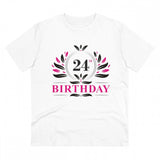 Generic Men's PC Cotton 24th Birthday Printed T Shirt (Color: White, Thread Count: 180GSM)