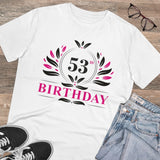 Generic Men's PC Cotton 53rd Birthday Printed T Shirt (Color: White, Thread Count: 180GSM)
