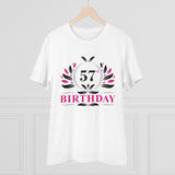 Generic Men's PC Cotton 57th Birthday Printed T Shirt (Color: White, Thread Count: 180GSM)