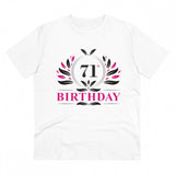 Generic Men's PC Cotton 71st Birthday Printed T Shirt (Color: White, Thread Count: 180GSM)